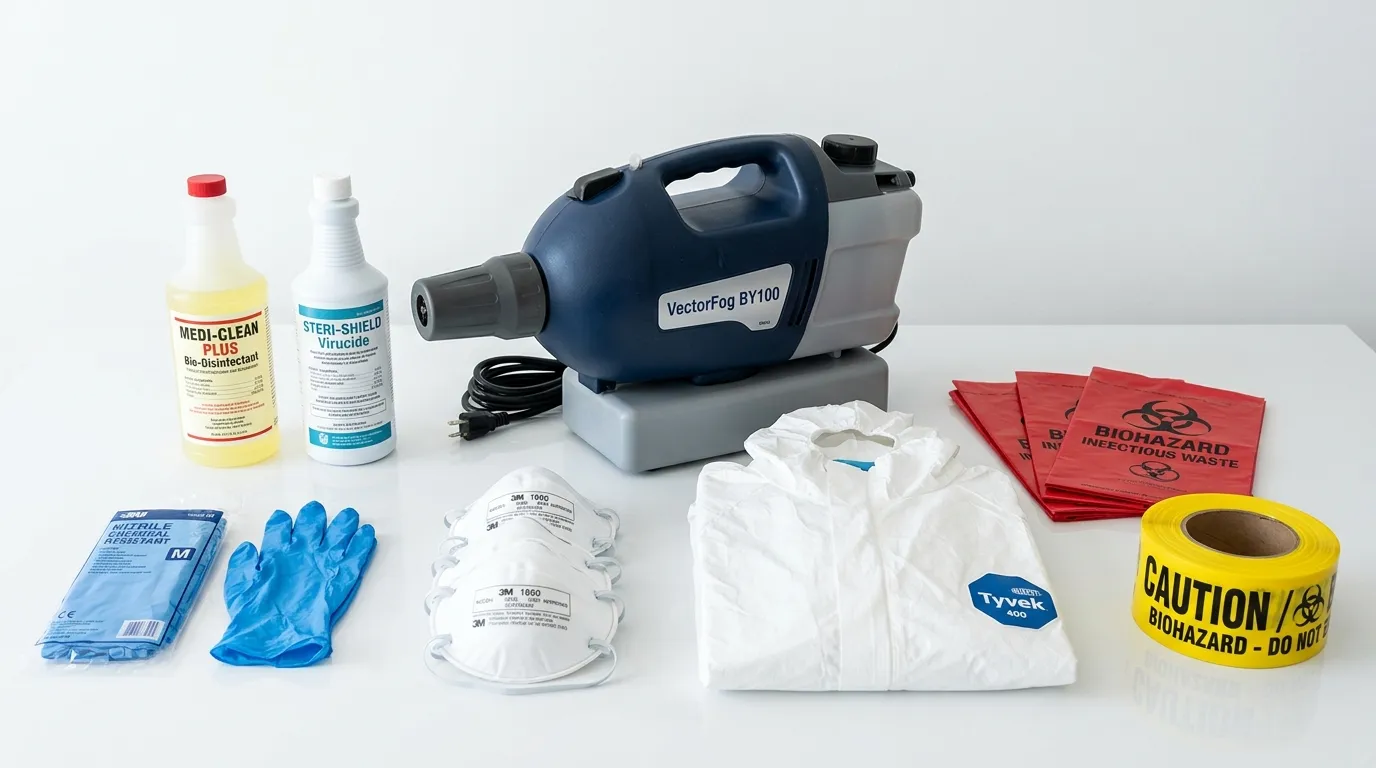 Professional biohazard remediation crew working in Suffern