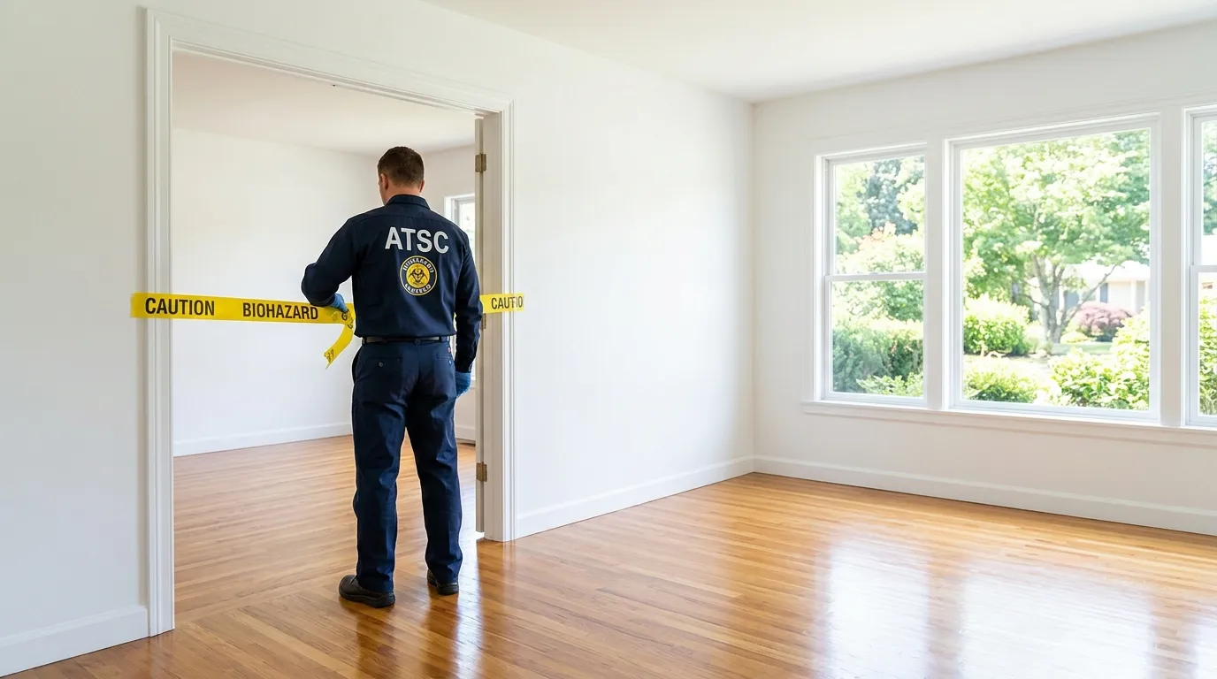 Certified biohazard cleanup crew performing Crime Scene Cleanup in Suffern